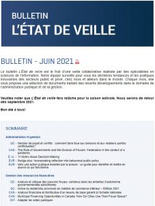 Bulletin L'État de veille, numéro de juin 2021.